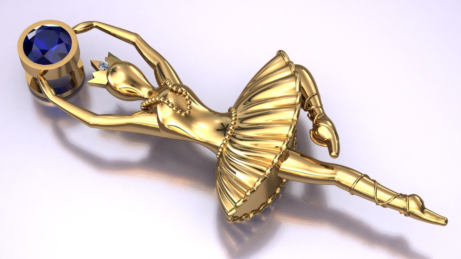 Ballet pendant 02 3D print model_1