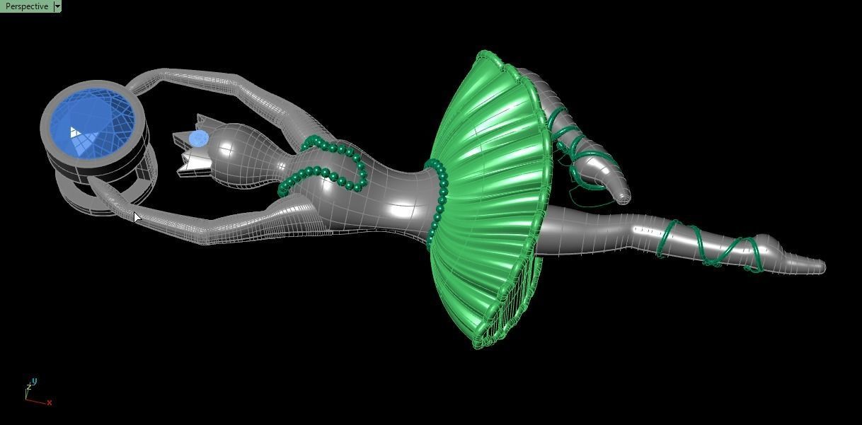 Ballet pendant 02 3D print model_6