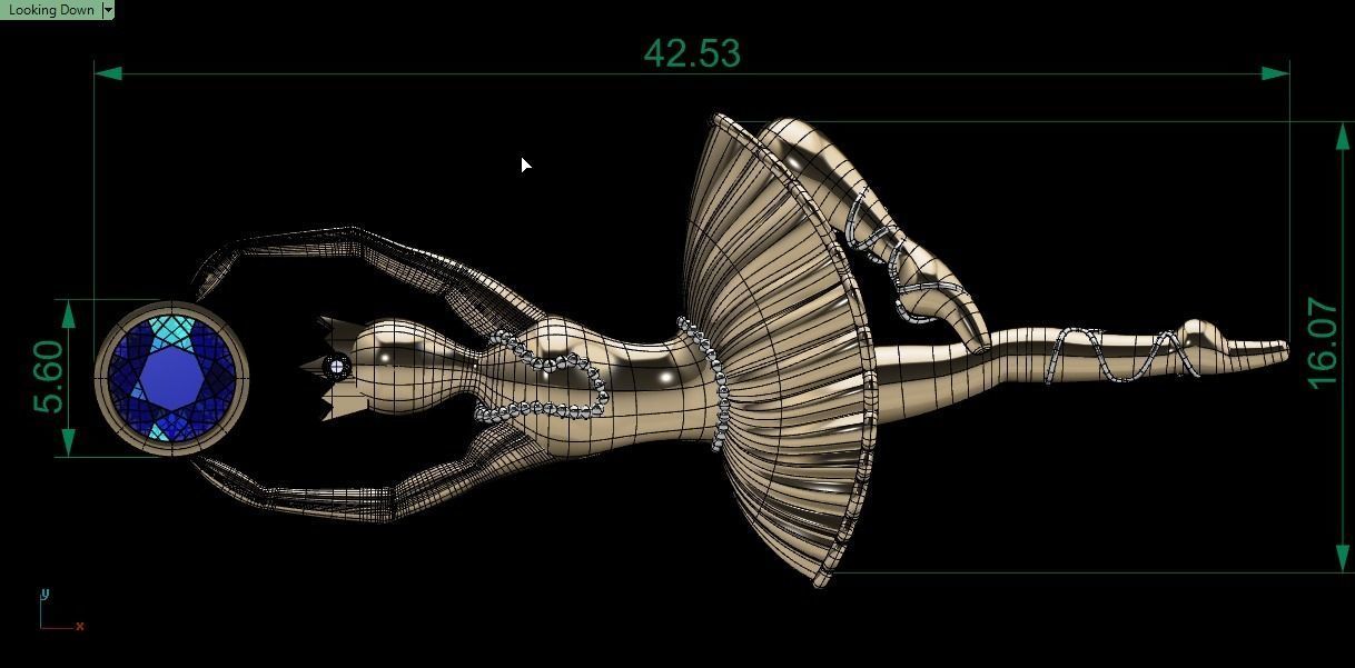 Ballet pendant 02 3D print model_18