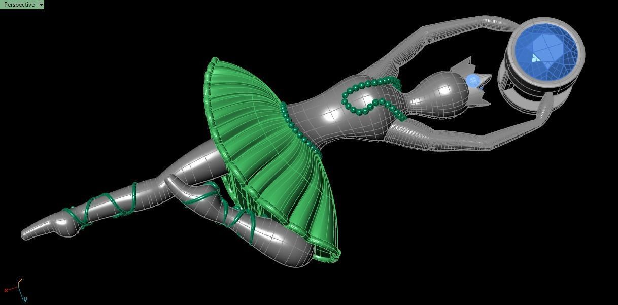 Ballet pendant 02 3D print model_11