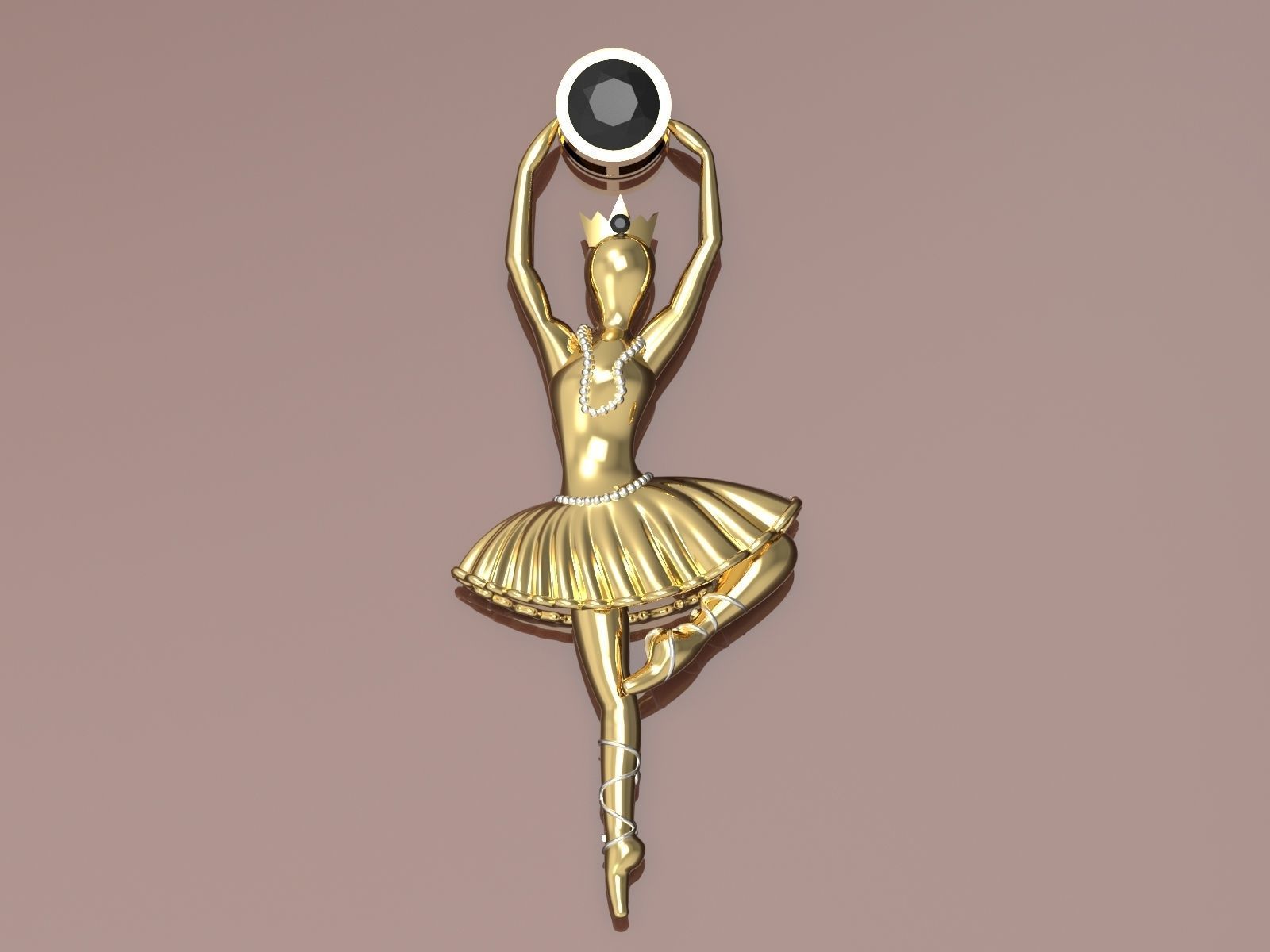 Ballet pendant 02 3D print model_2
