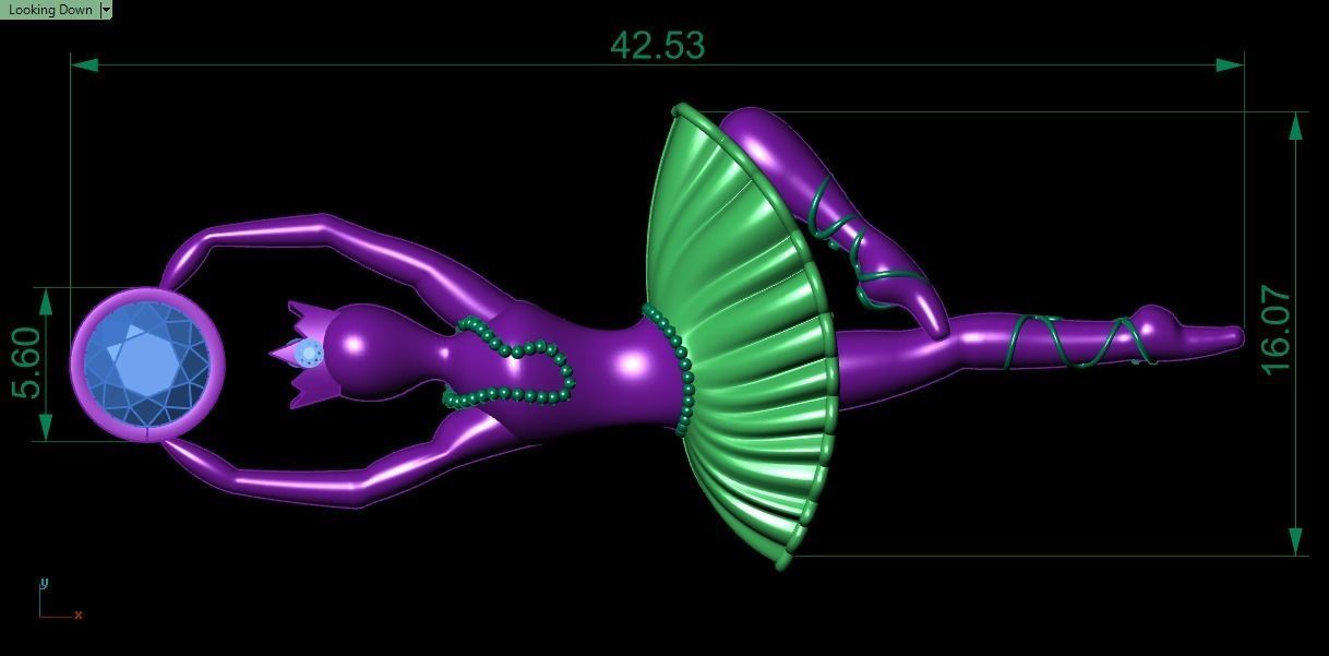 Ballet pendant 02 3D print model_17