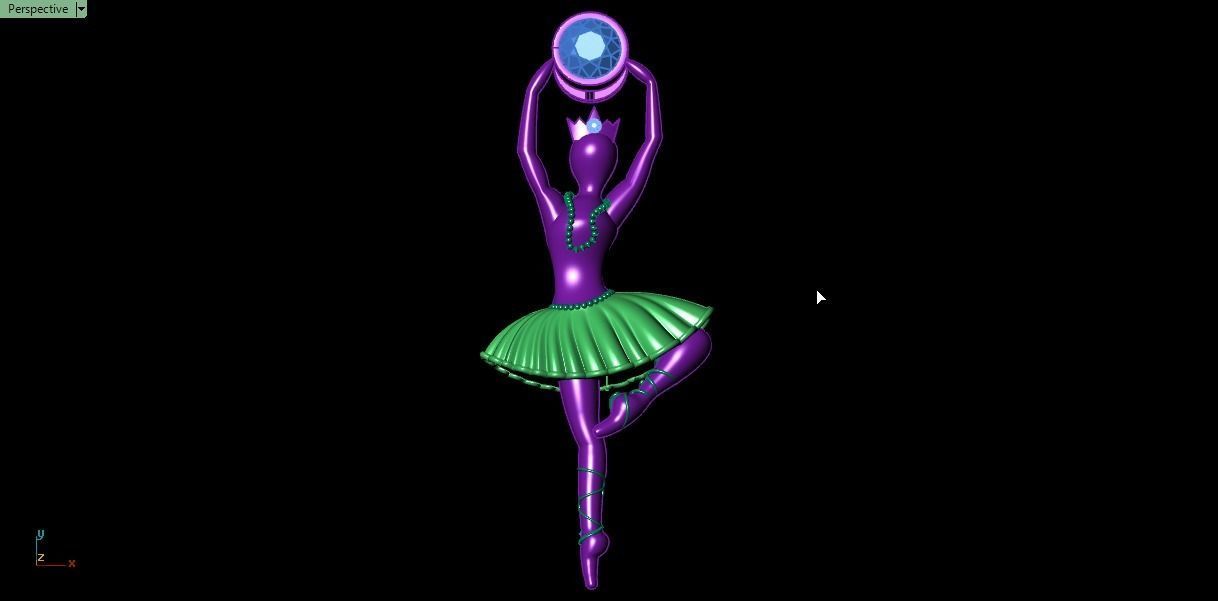 Ballet pendant 02 3D print model_13