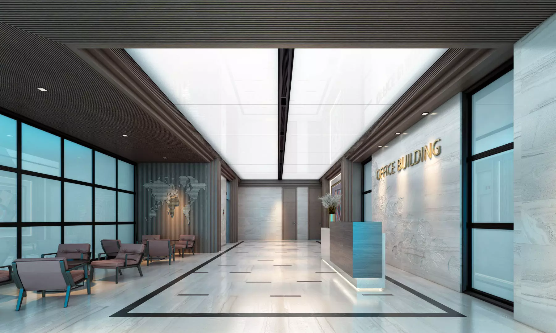 Office Lobby 01 3D model_0