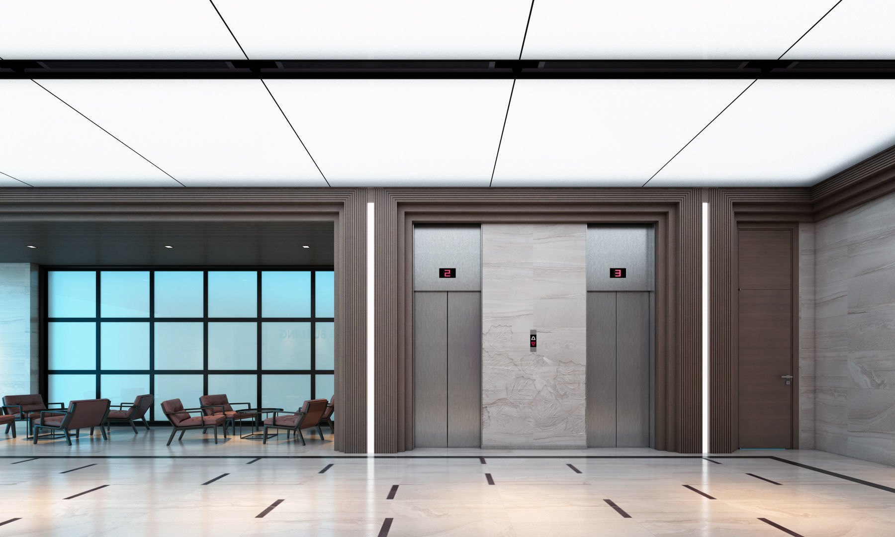 Office Lobby 01 3D model_2