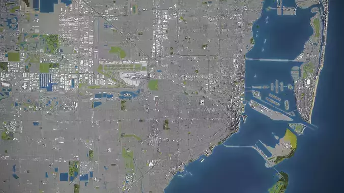 Metropolitan Area Low-poly 3D model