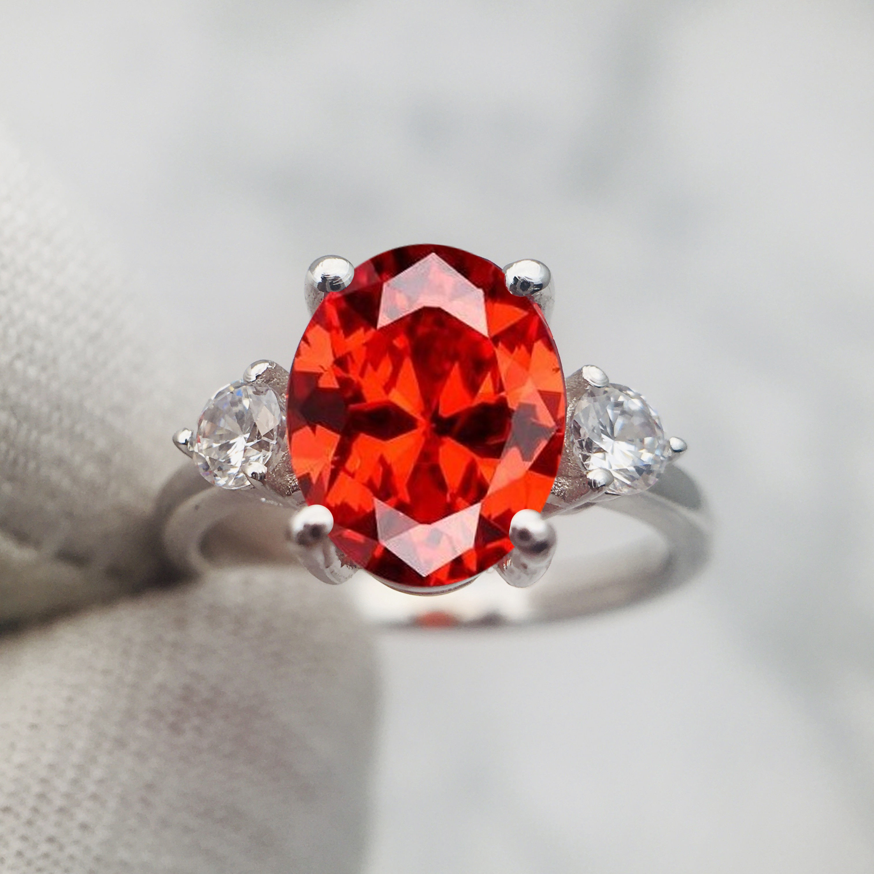 3DM Format Three stone engagement ring for her 3D print model_4