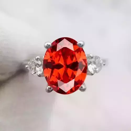 3DM Format Three stone engagement ring for her