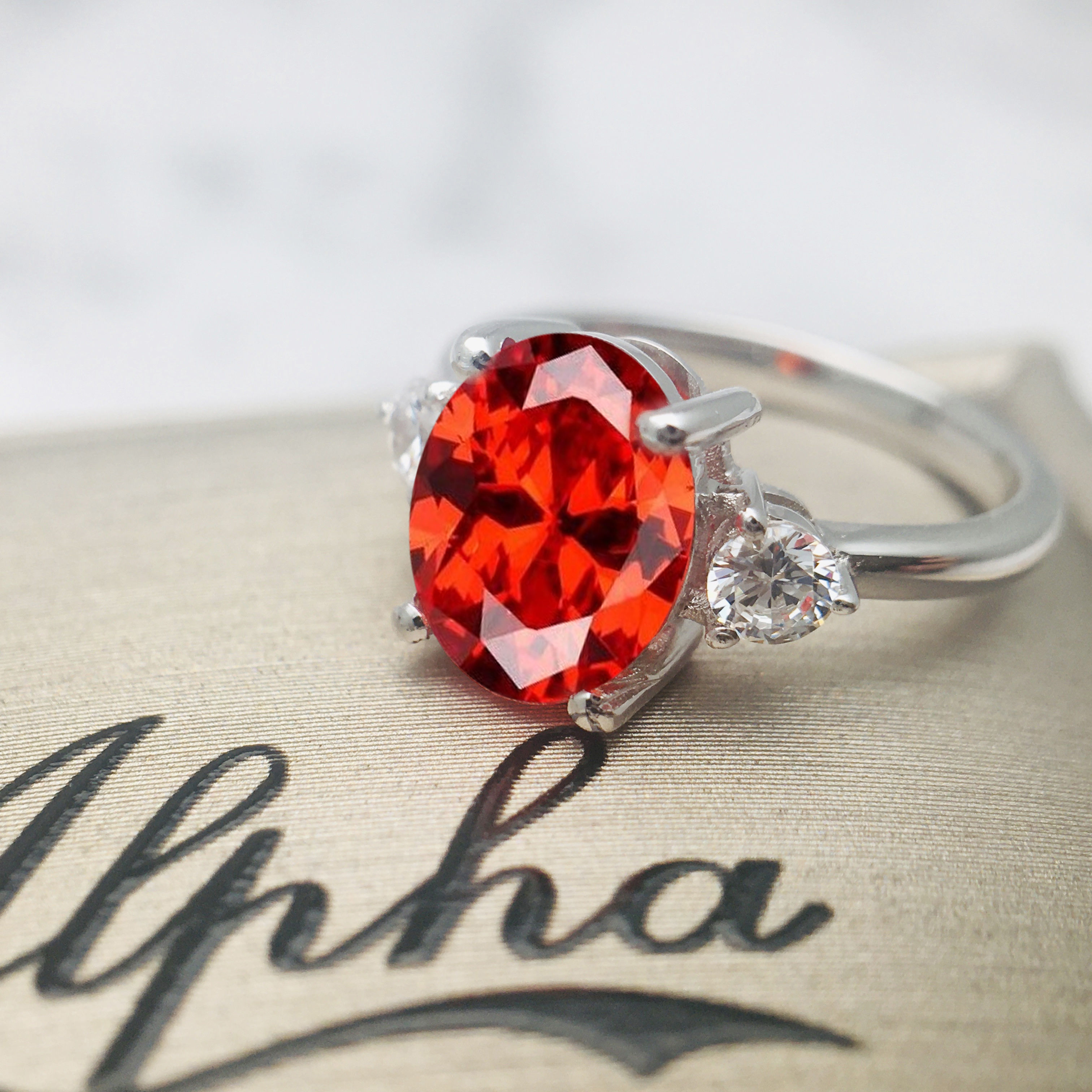 3DM Format Three stone engagement ring for her 3D print model_9