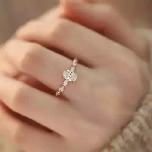 3DM Format Oval cut wedding ring for women