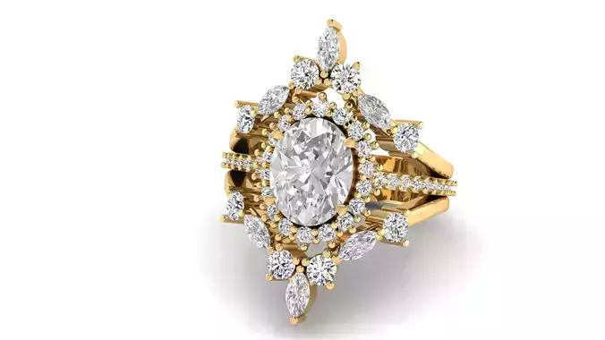 3DM Format Bridal set wedding ring for women