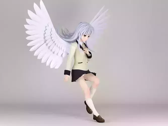 Kanade Tachibana anime girl pose 01 3D model