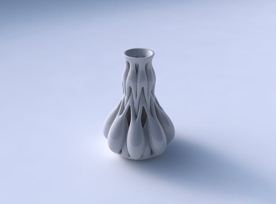 Vase with medium intertwining lines tapered 2 3D print model_3