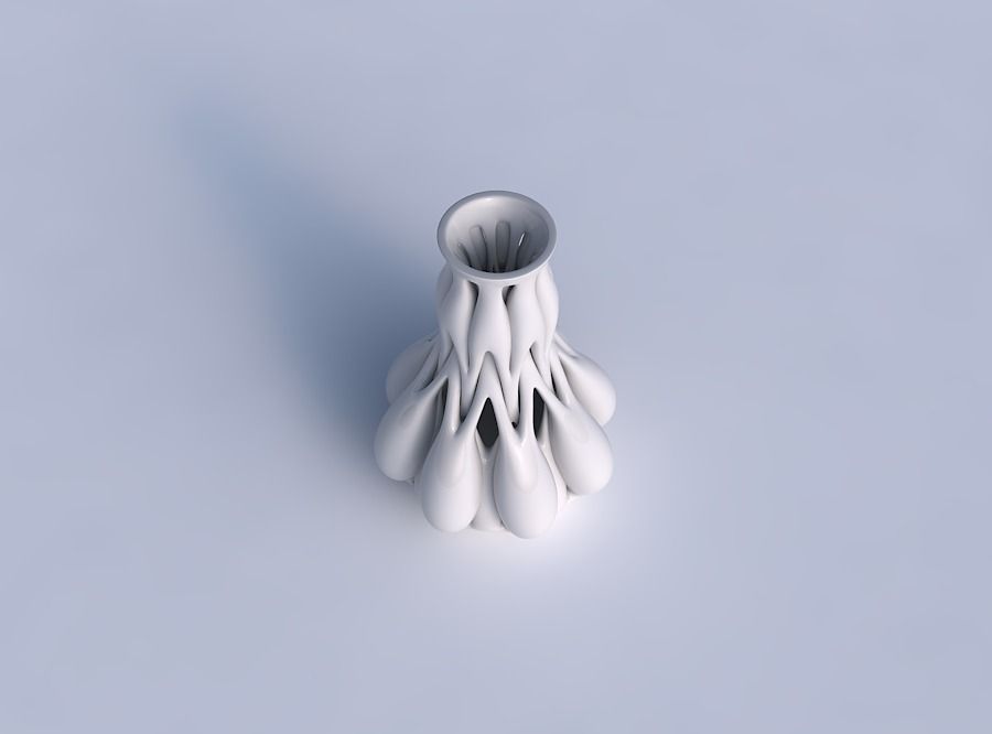 Vase with medium intertwining lines tapered 2 3D print model_1