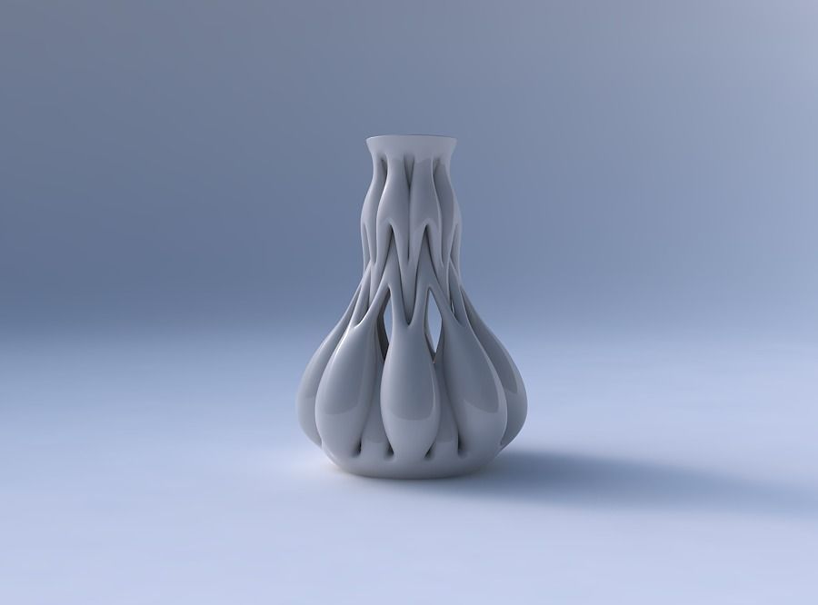 Vase with medium intertwining lines tapered 2 3D print model_4
