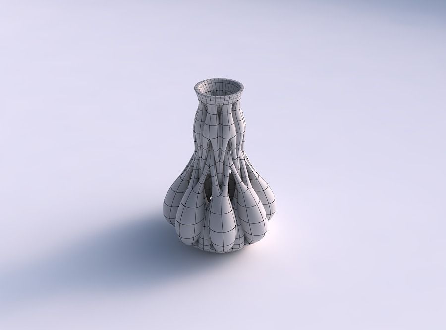 Vase with medium intertwining lines tapered 2 3D print model_5