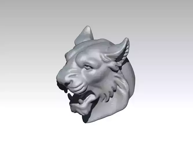 Tiger Head Bust Angry Roar