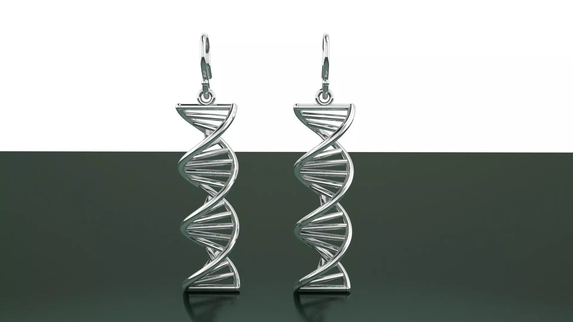 DNA earrings 3D print model_0