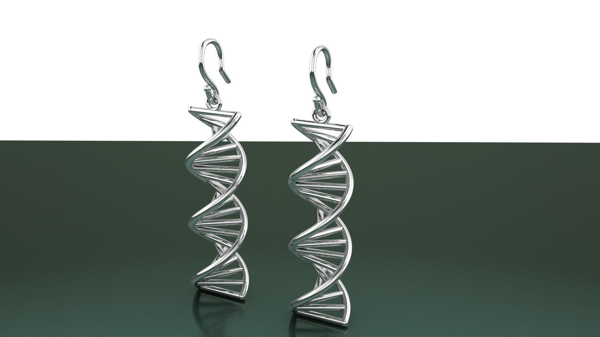 DNA earrings 3D print model_1