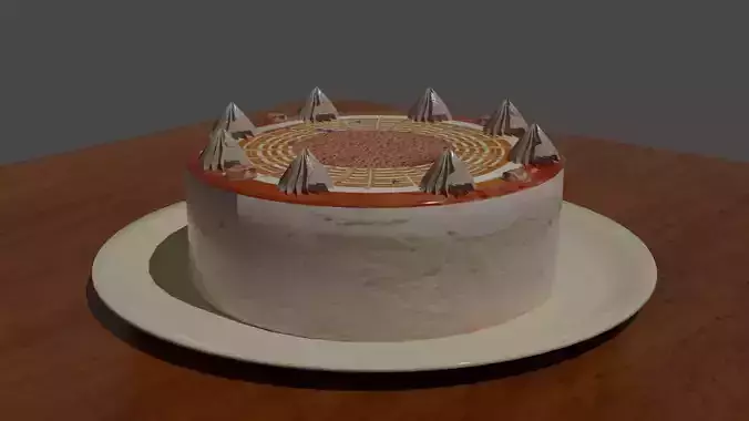 Low Poly Vanilla Cake Free low-poly 3D model