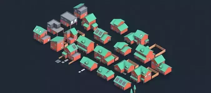 city low poly assets