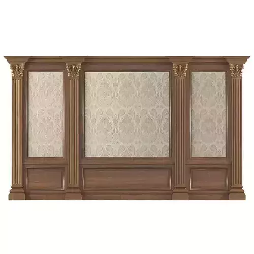 Wall wood boiserie paneling Wallpaper 3D model