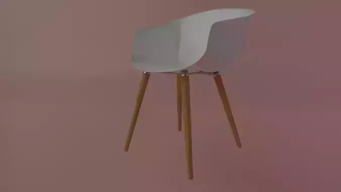 Curved-Back Plastic Dining Chair