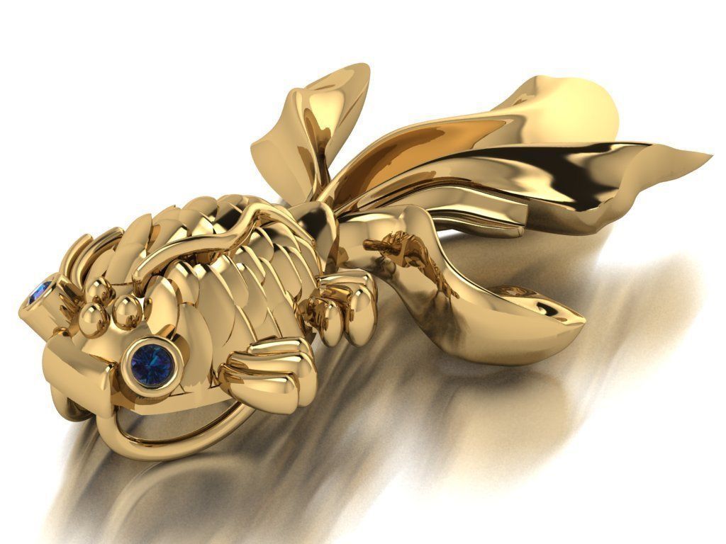 fish pendant 3D print model_2