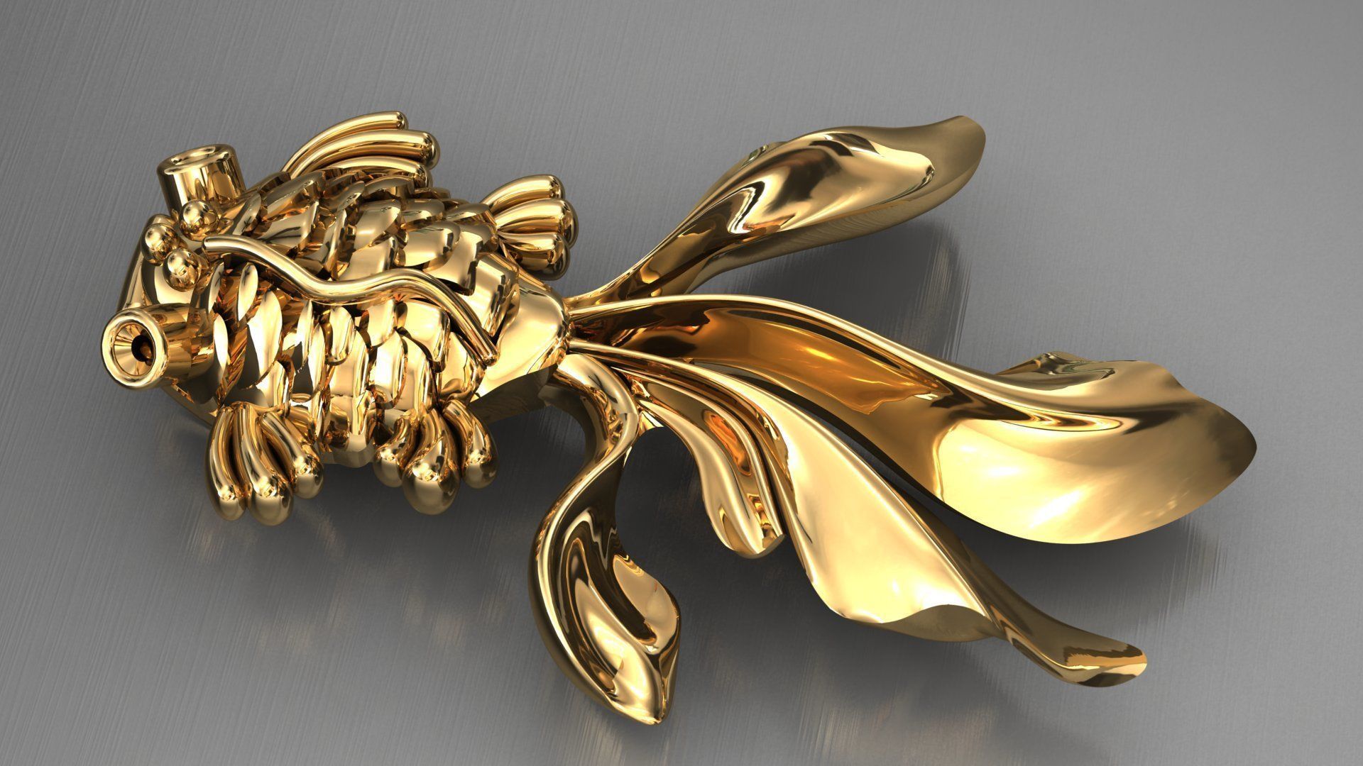 fish pendant 3D print model_4