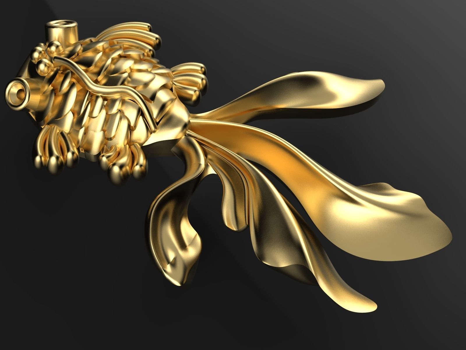 fish pendant 3D print model_3