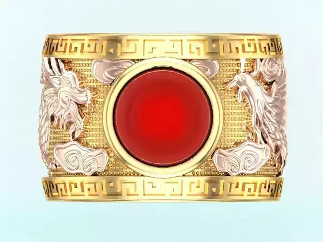 Dragon phoenix ring