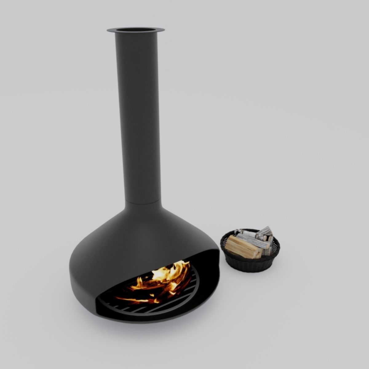 Fireplace and wood model 6 3D 3D model_3