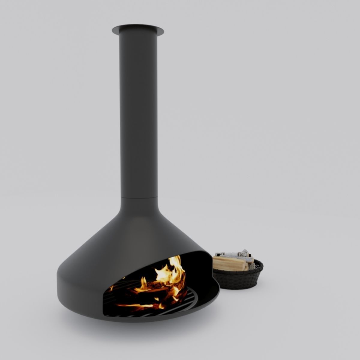 Fireplace and wood model 6 3D 3D model_1