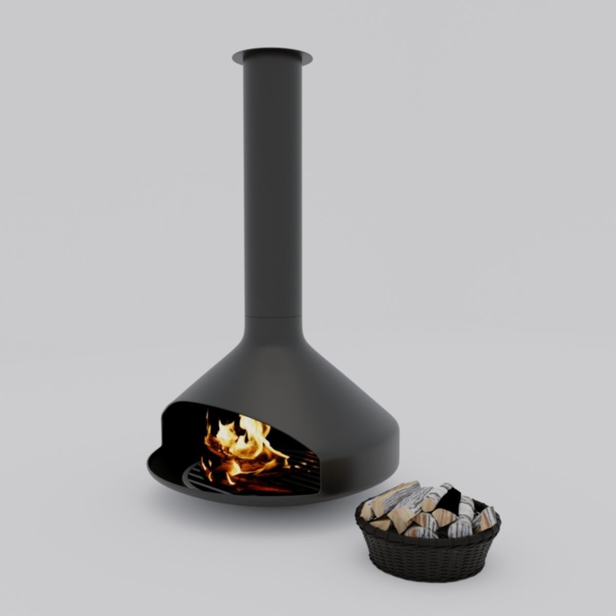 Fireplace and wood model 6 3D 3D model_4