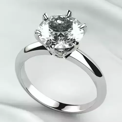 9mm Gemstone Tiffanys Style Gold Ring 3D print model
