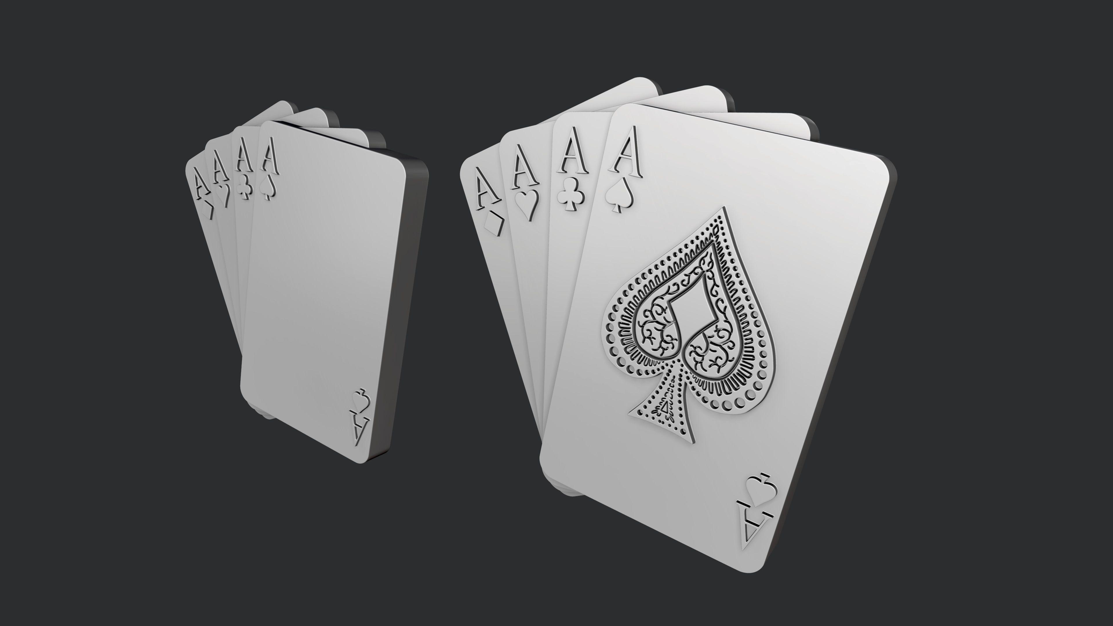 STL models for 3D printing and CNC Four of aces 3D print model_2