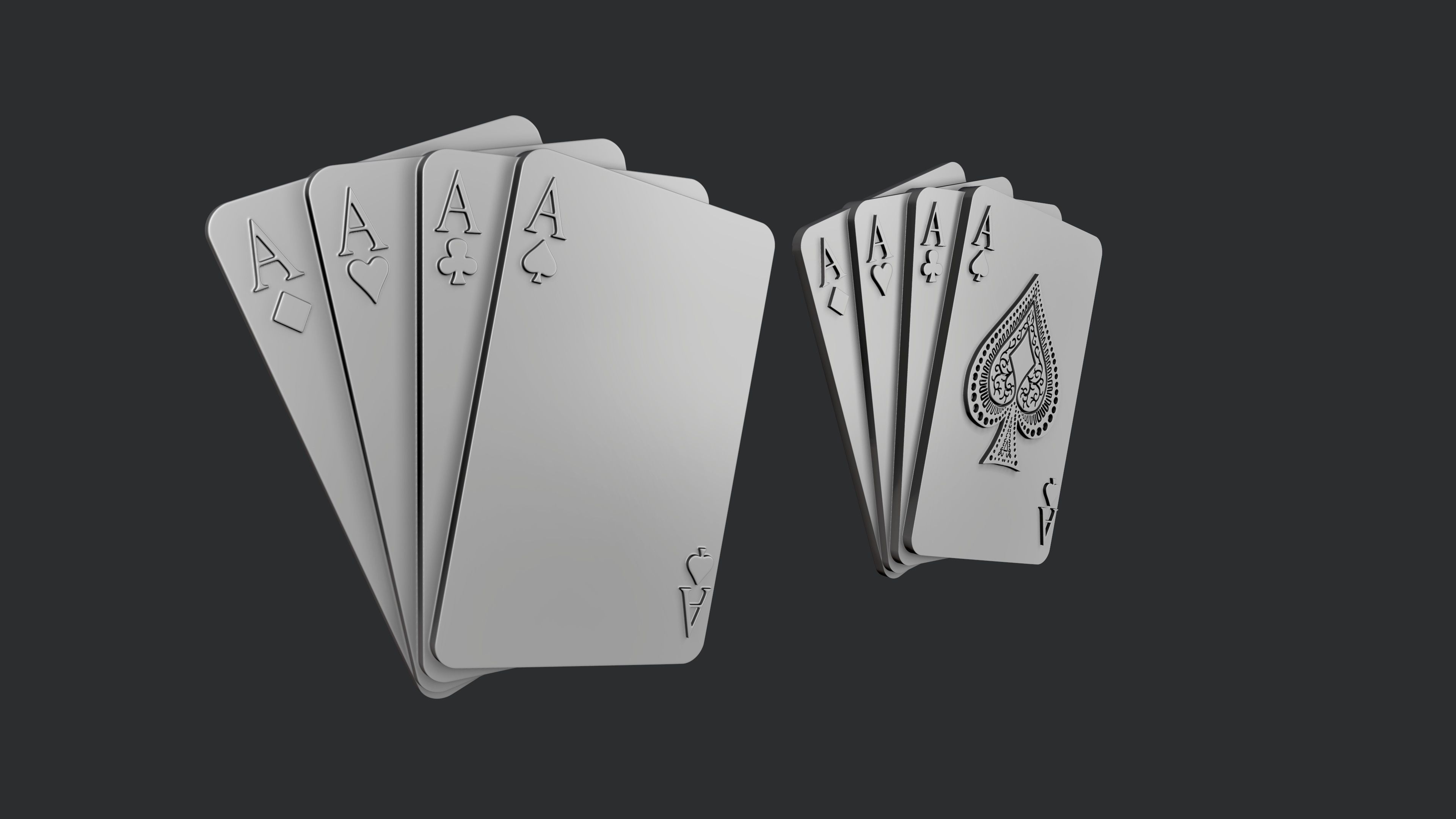 STL models for 3D printing and CNC Four of aces 3D print model_1