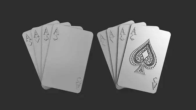 STL models for 3D printing and CNC Four of aces 3D print model
