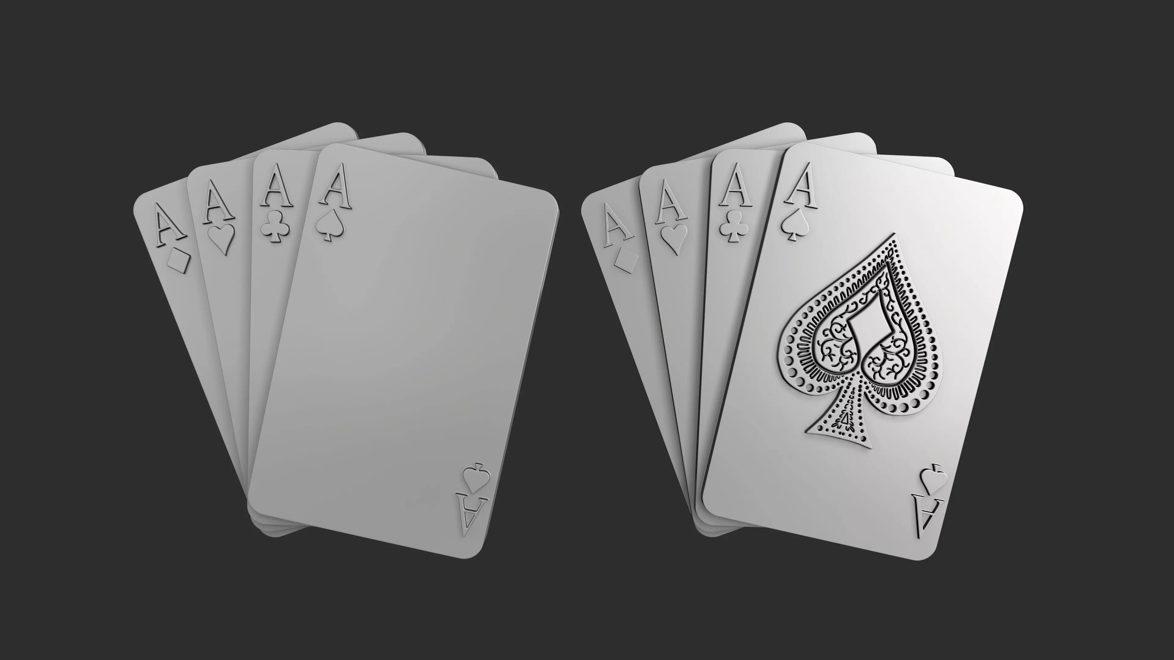 STL models for 3D printing and CNC Four of aces 3D print model_0