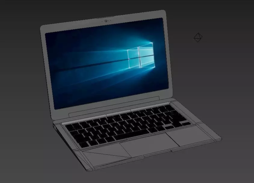 Laptop 3d Model with windows 3D model_0