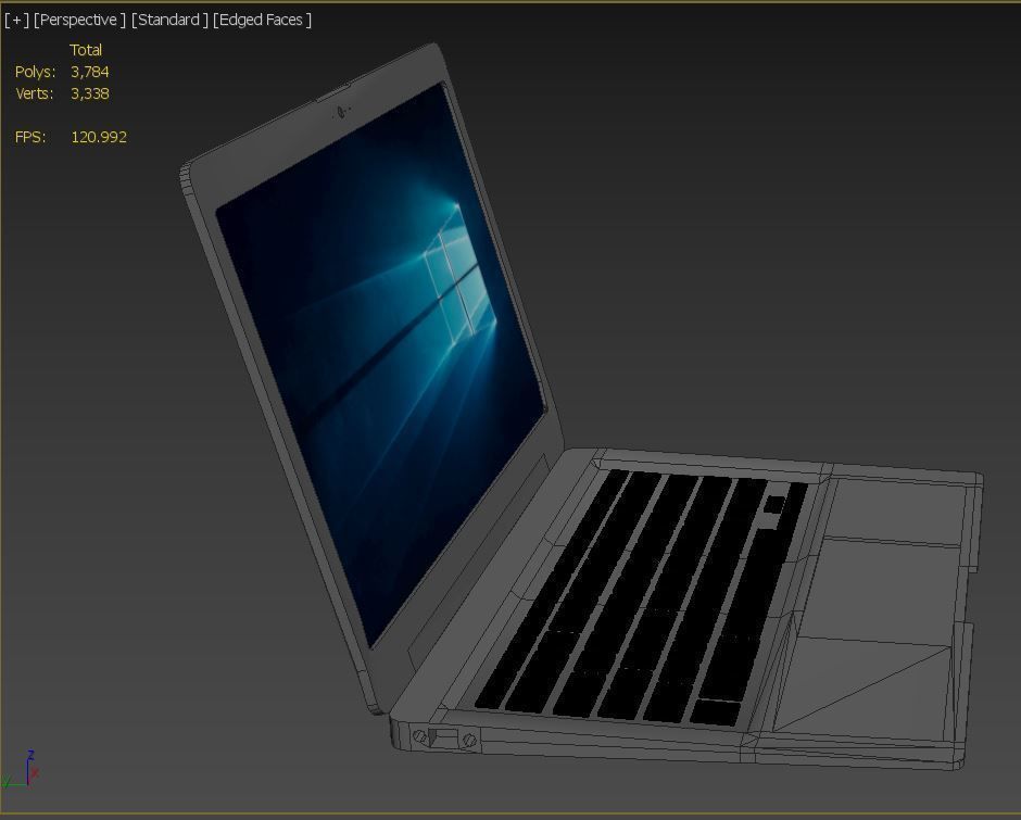 Laptop 3d Model with windows 3D model_4
