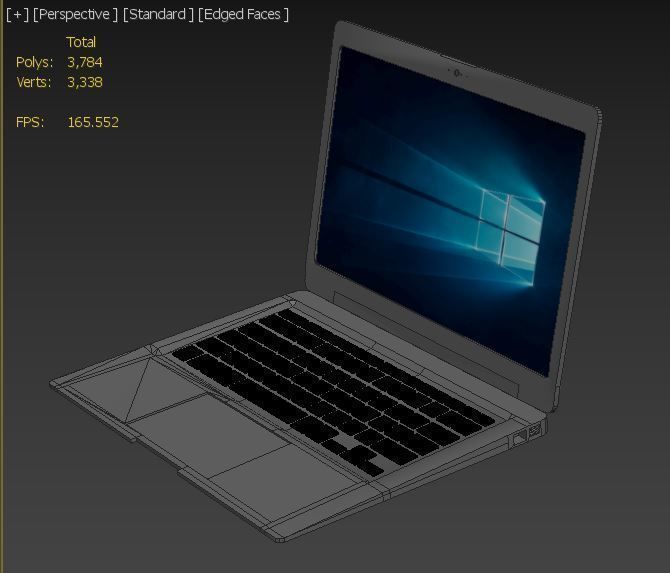 Laptop 3d Model with windows 3D model_3