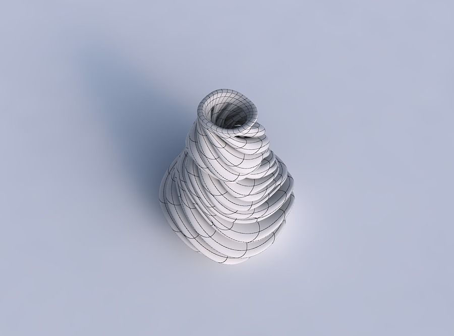 Vase with fat intertwining lines very twisted and tapered 2 wavy 3D print model_6