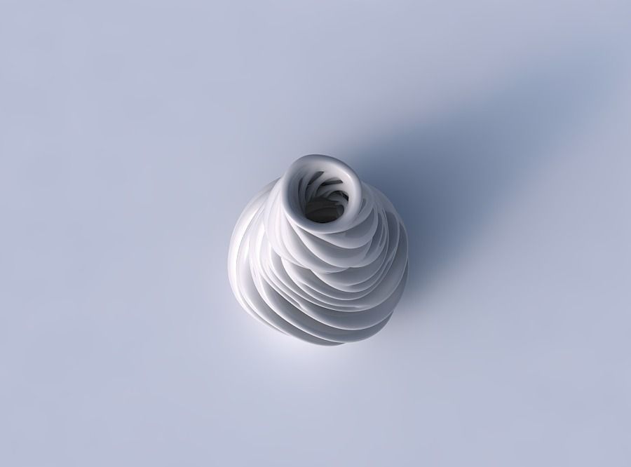 Vase with fat intertwining lines very twisted and tapered 2 wavy 3D print model_2