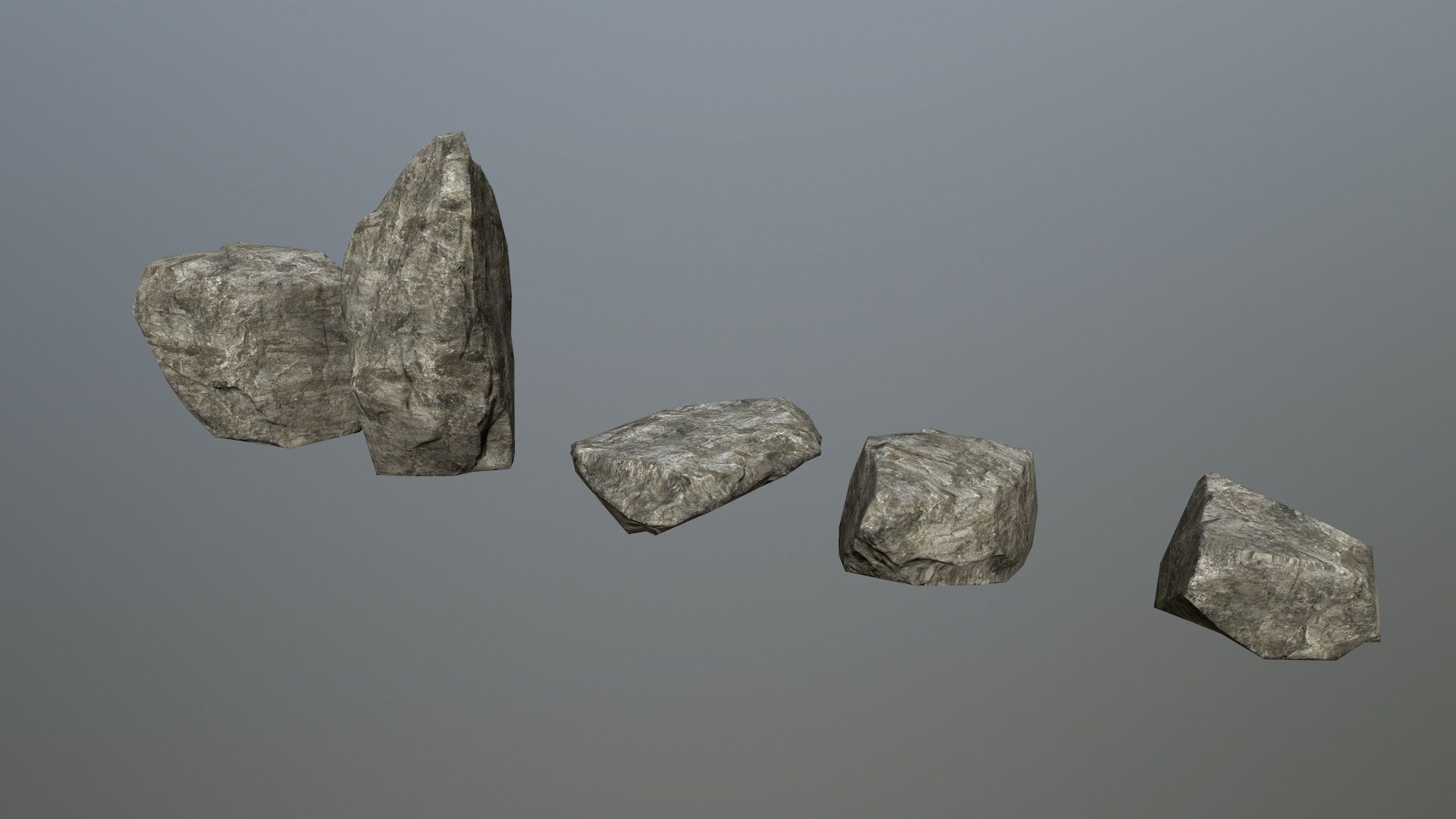 rocks group of Low-poly 3D model_11