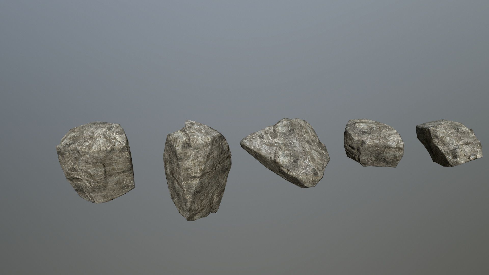 rocks group of Low-poly 3D model_6