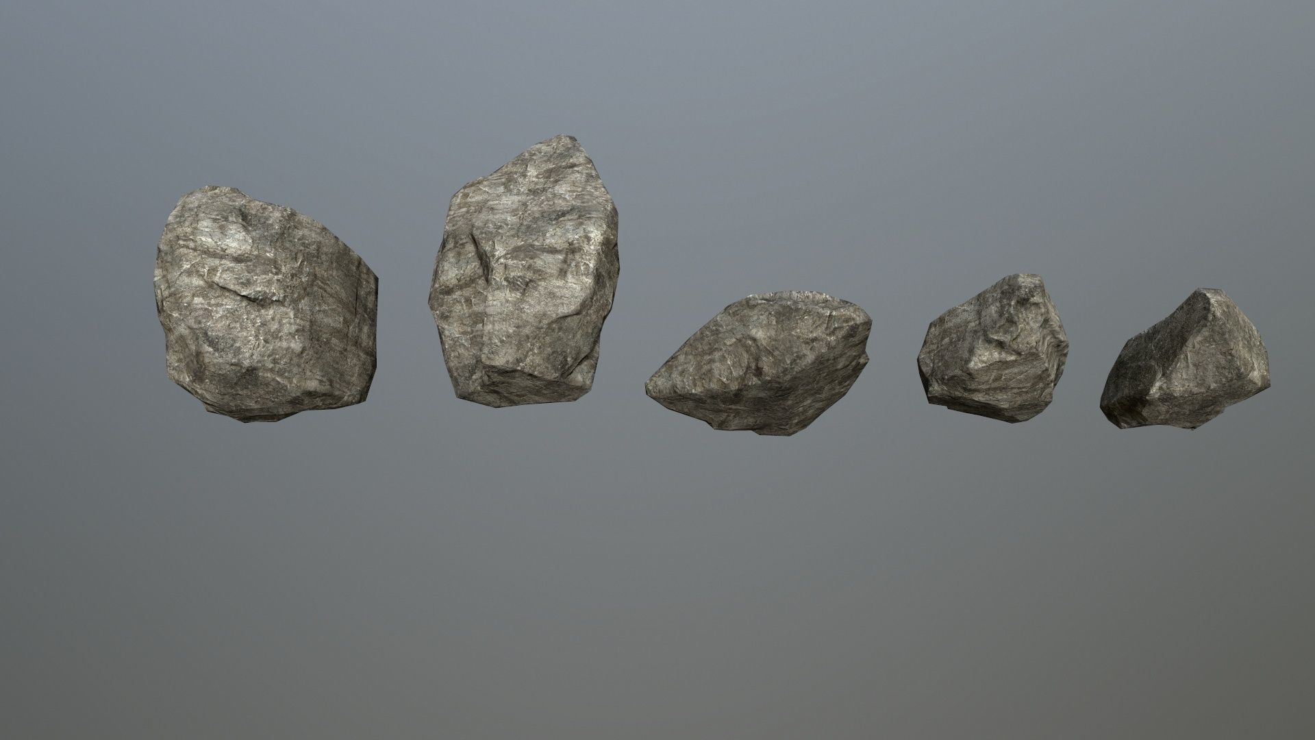 rocks group of Low-poly 3D model_9