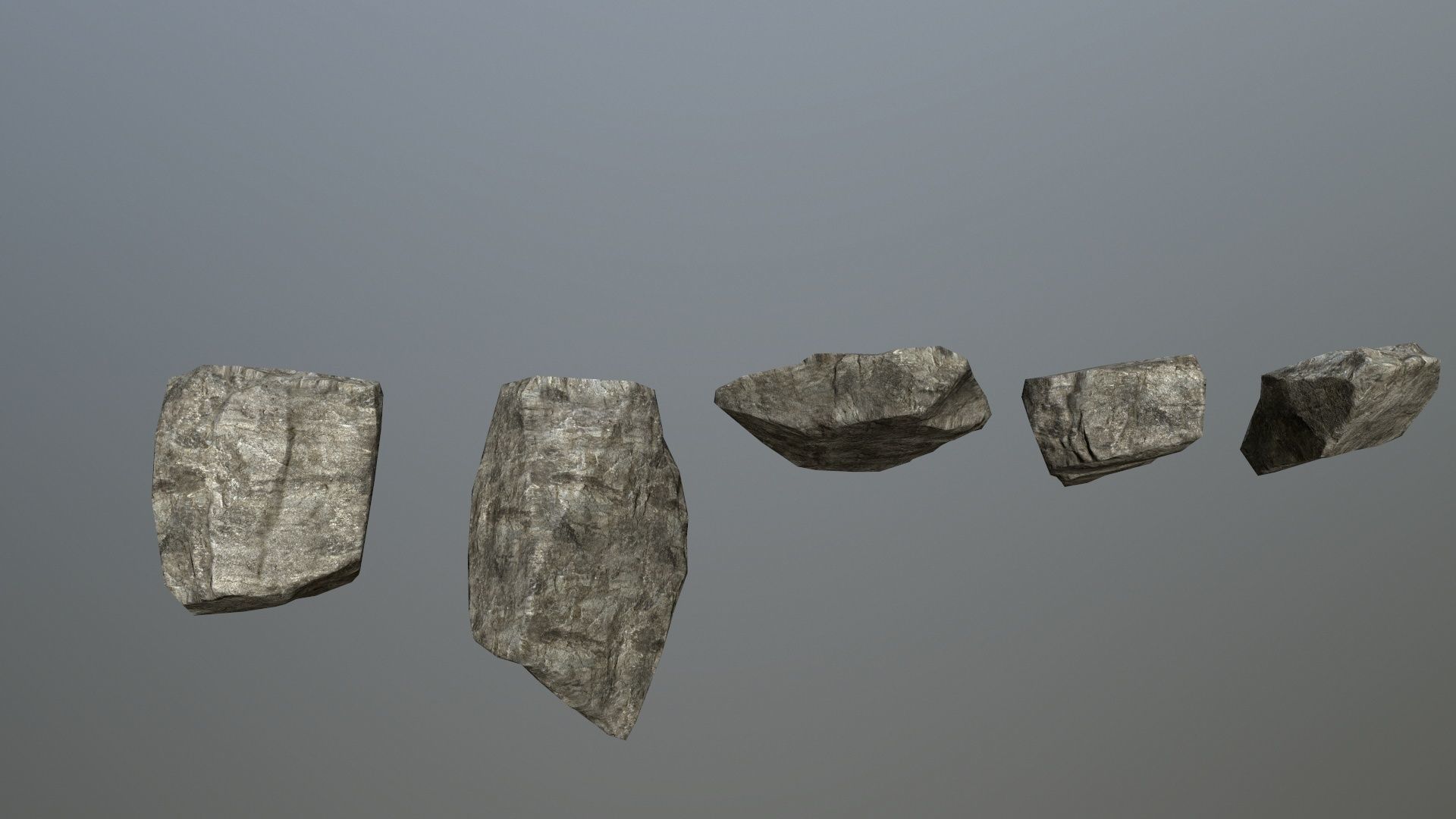 rocks group of Low-poly 3D model_5