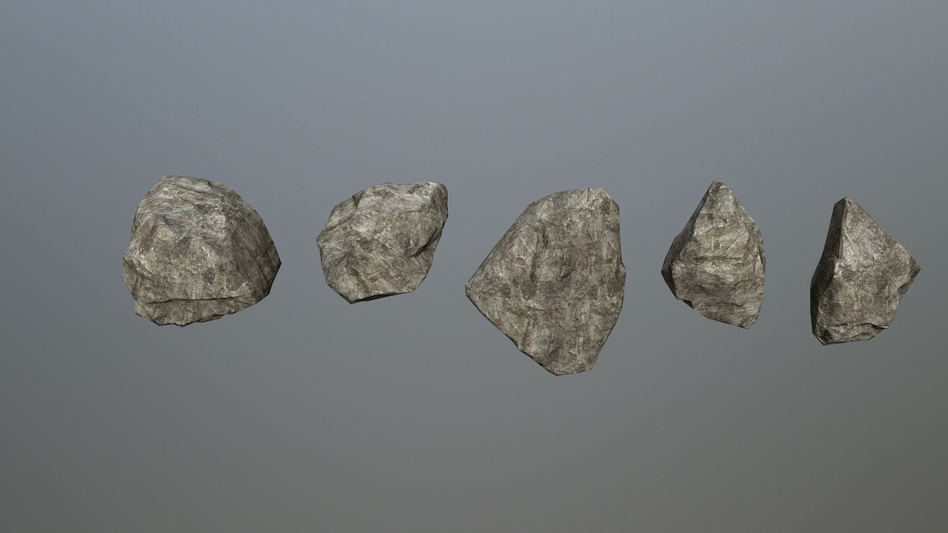 rocks group of Low-poly 3D model_8
