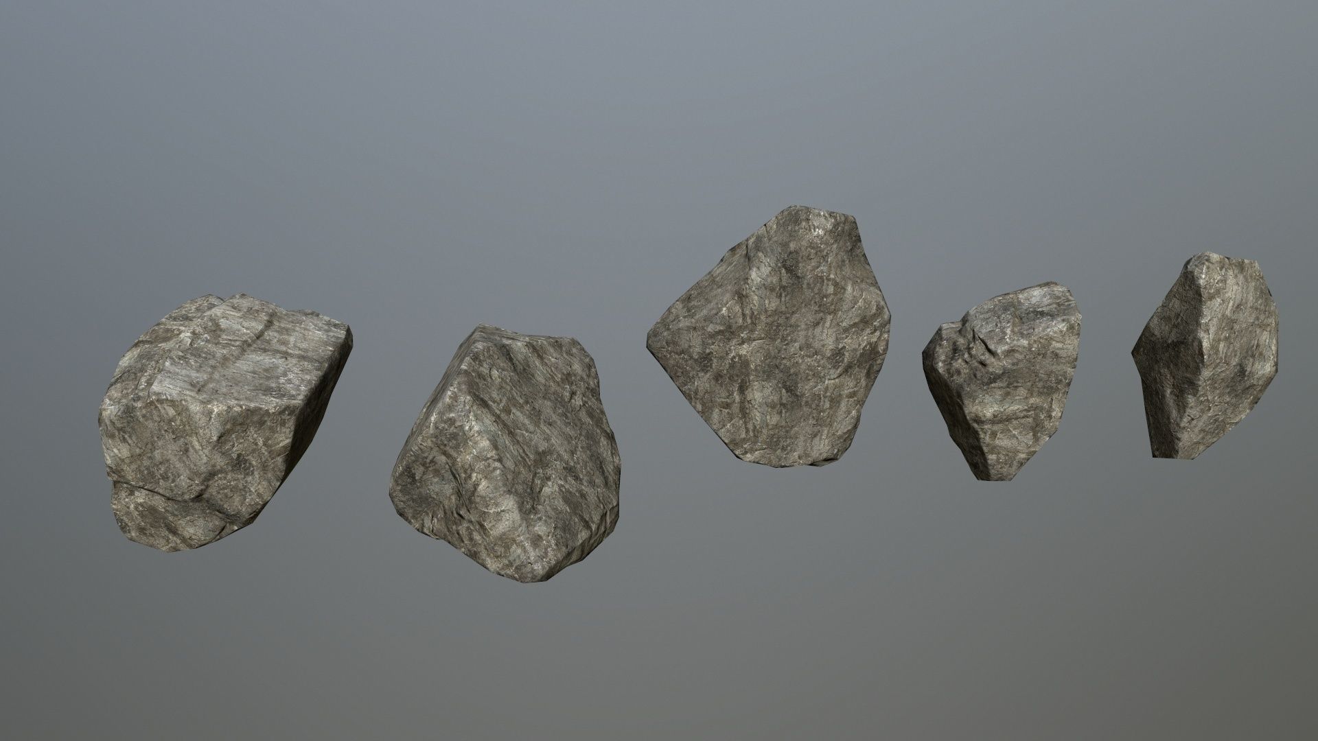 rocks group of Low-poly 3D model_4
